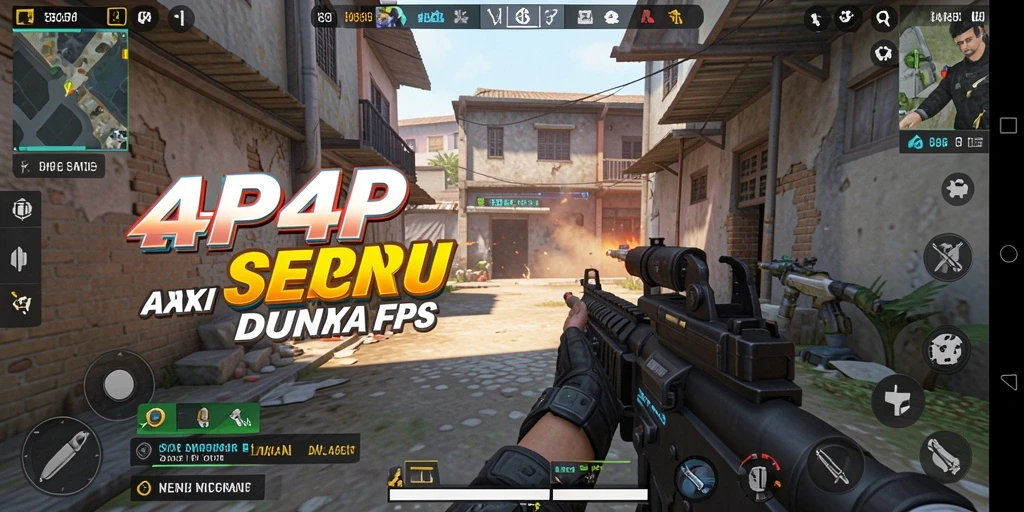 Screenshot 4P4P saat pertempuran FPS intens.