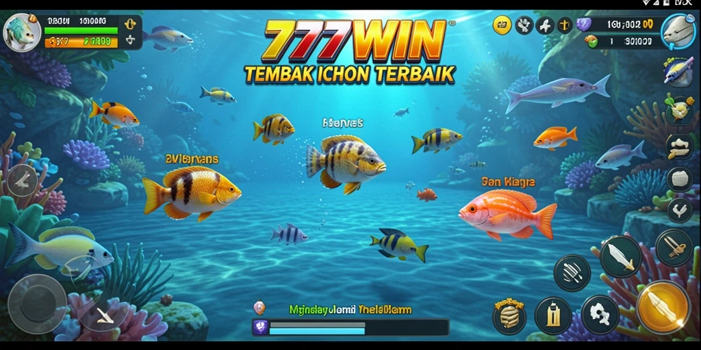 Tampilan gameplay 777WIN dengan aksi menembak ikan yang mengasyikkan.