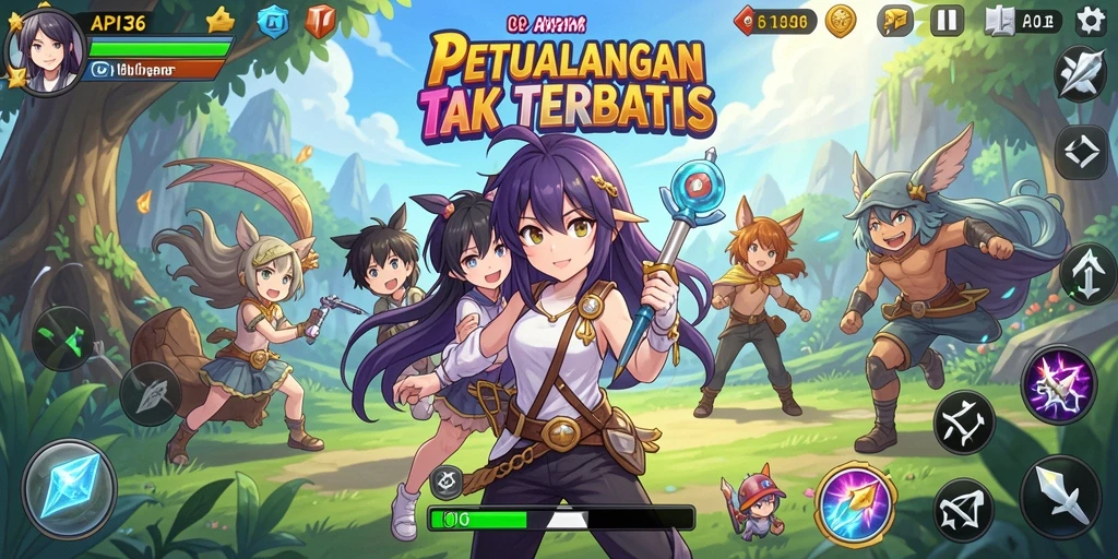 Tampilan gameplay yang menarik di API36 dengan karakter Anime ikonik.