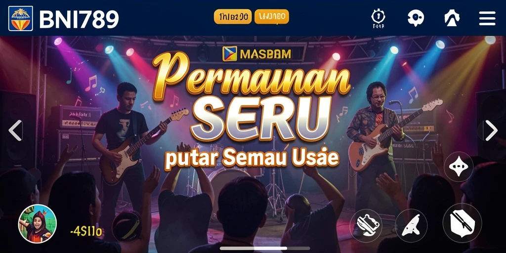 Screenshot gameplay BNI789 menampilkan keseruan bermain musik.