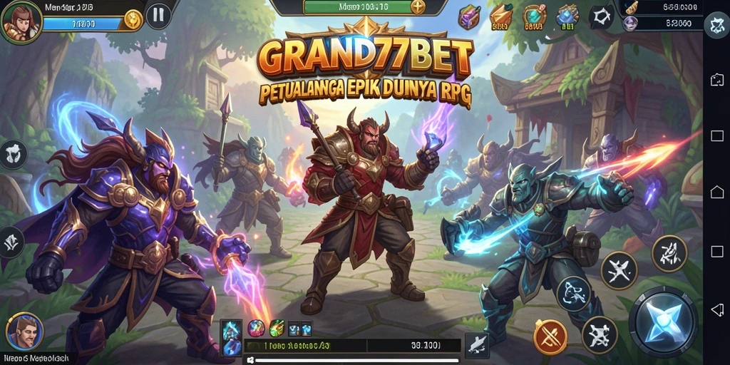 Tangkapan layar gameplay <strong>GRAND77BET</strong> menampilkan aksi pertempuran yang mendebarkan dan karakter yang menawan.