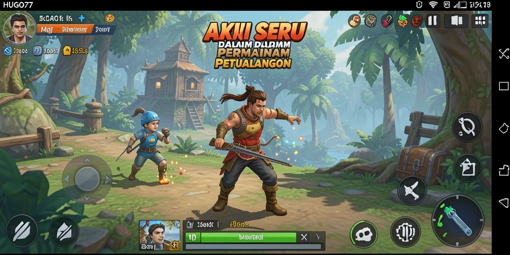 Tangkapan layar HUGO77 menunjukkan aksi seru dalam petualangan game.