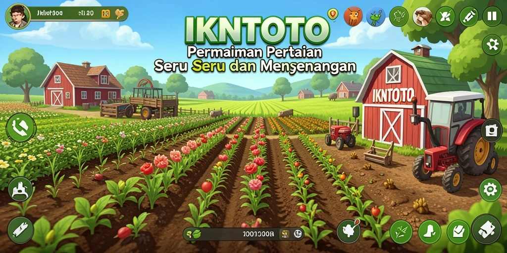 Tampilan gameplay IKNTOTO di lahan pertanian yang indah.