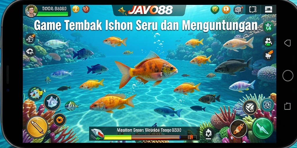 Tampilan gameplay seru dari JAVO88 dengan aksi tembak ikan yang mendebarkan.