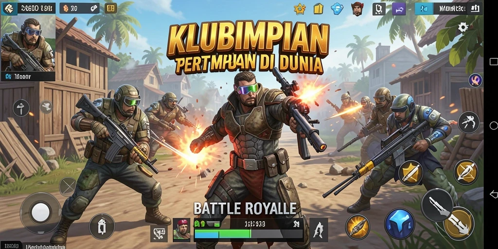 Tangkapan layar gameplay seru di KLUBIMPIAN Battle Royale.