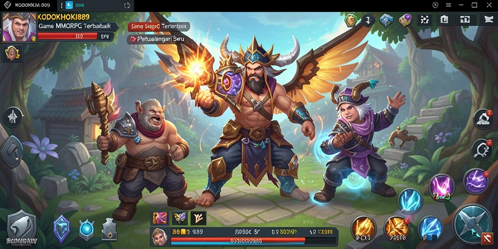 Tangkapan layar KODOKHOKI889 menampilkan pertarungan seru dalam dunia MMORPG.