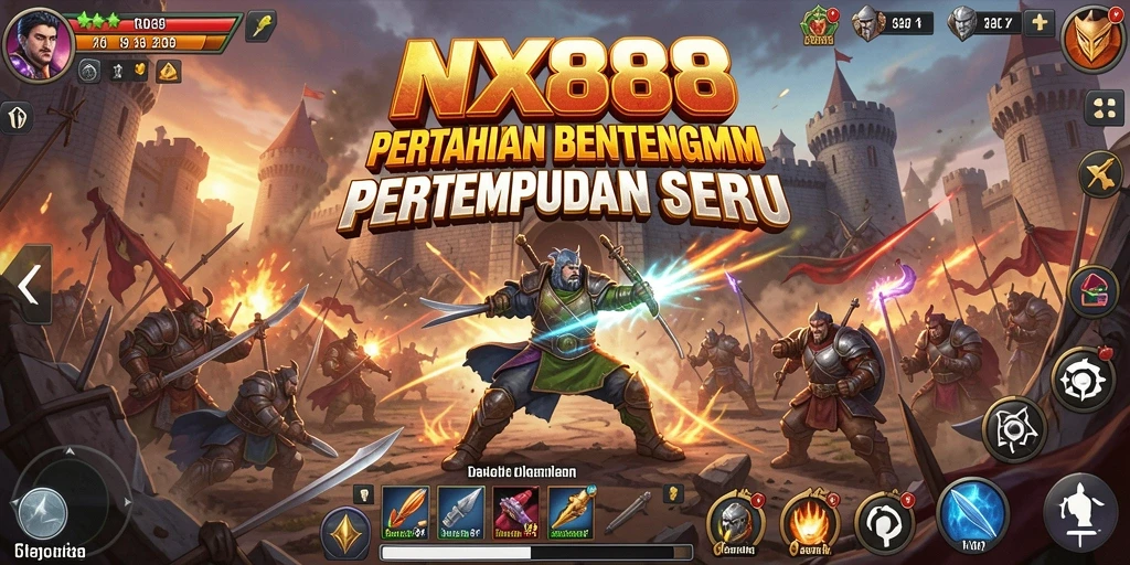 Tangkapan layar gameplay NX888 dengan aksi menara yang mendebarkan.