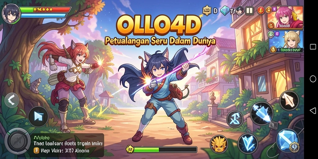 Tampilan menarik dari gameplay OLLO4D yang menghidupkan elemen anime.