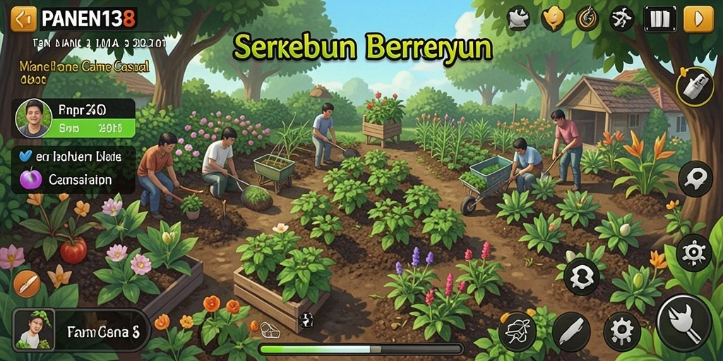 Screenshot menunjukkan grafis menawan dan gameplay seru dalam PANEN138.