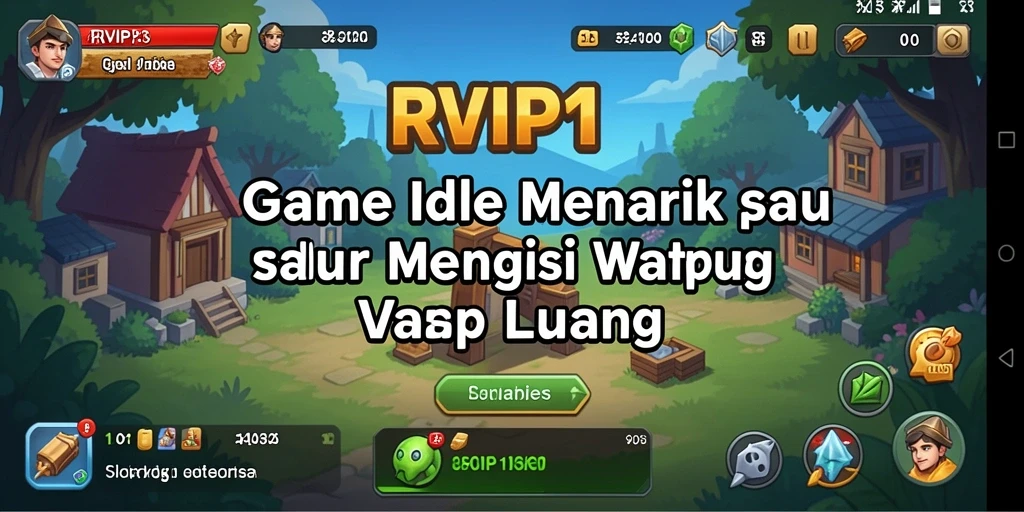 Tangkapan layar gameplay RVIP1 yang menunjukkan kemajuan bisnis Idle.