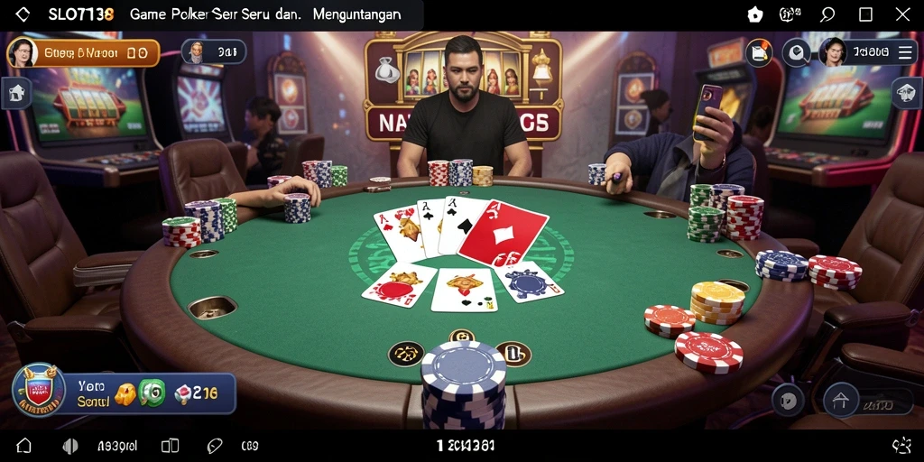 Tampilan gameplay menarik dari SLOT138 dengan suasana Poker nyata.