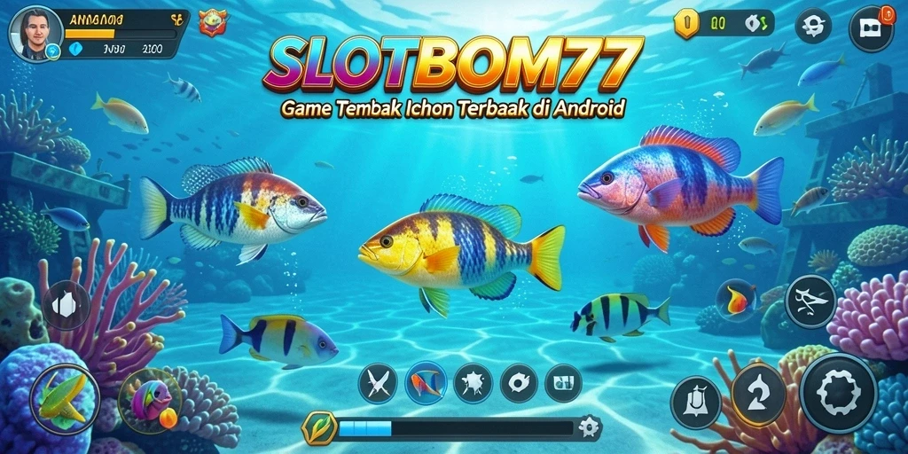 Tampilan gameplay menembak ikan di SLOTBOM77 dengan grafis memukau.