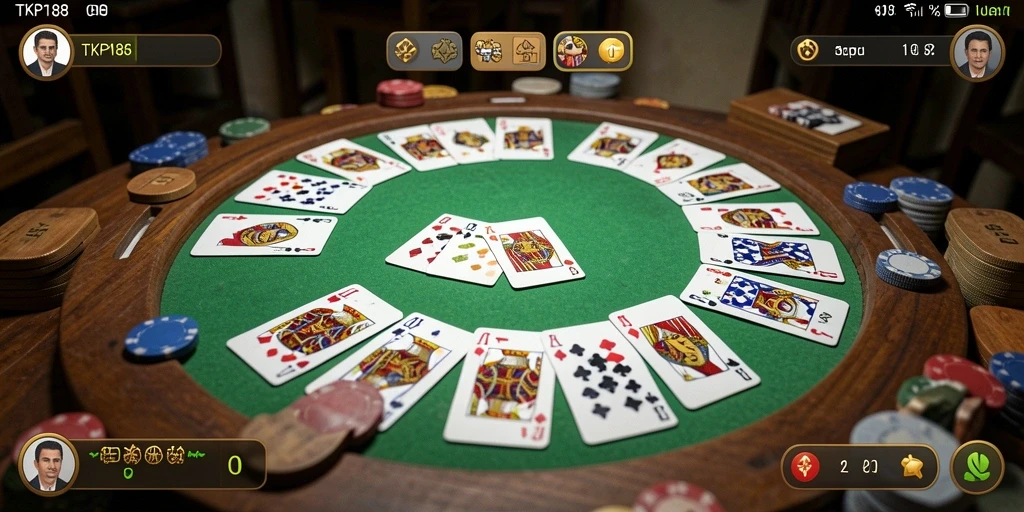 Tampilan gameplay Gaple di TKP188 yang menarik dan interaktif.