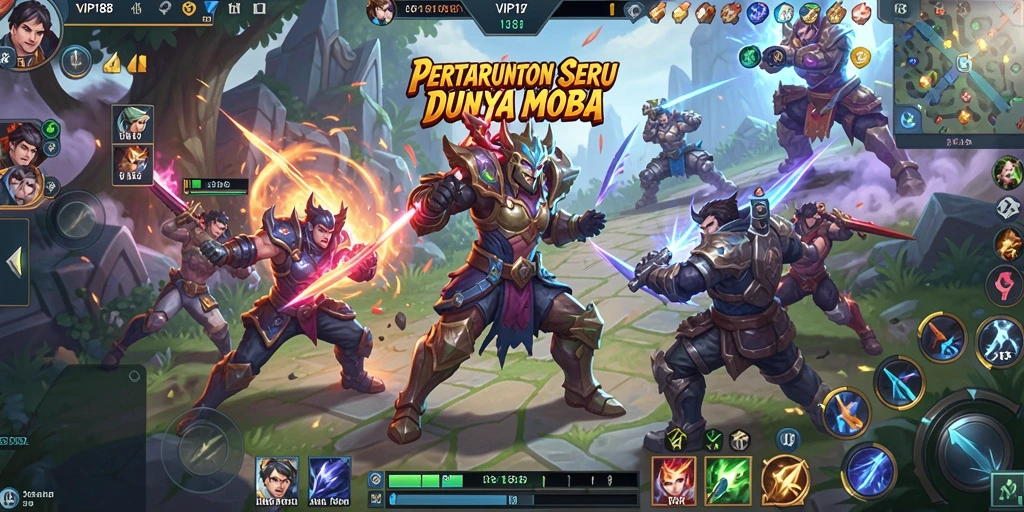 Screenshot dari gameplay seru di VIP188 MOBA.