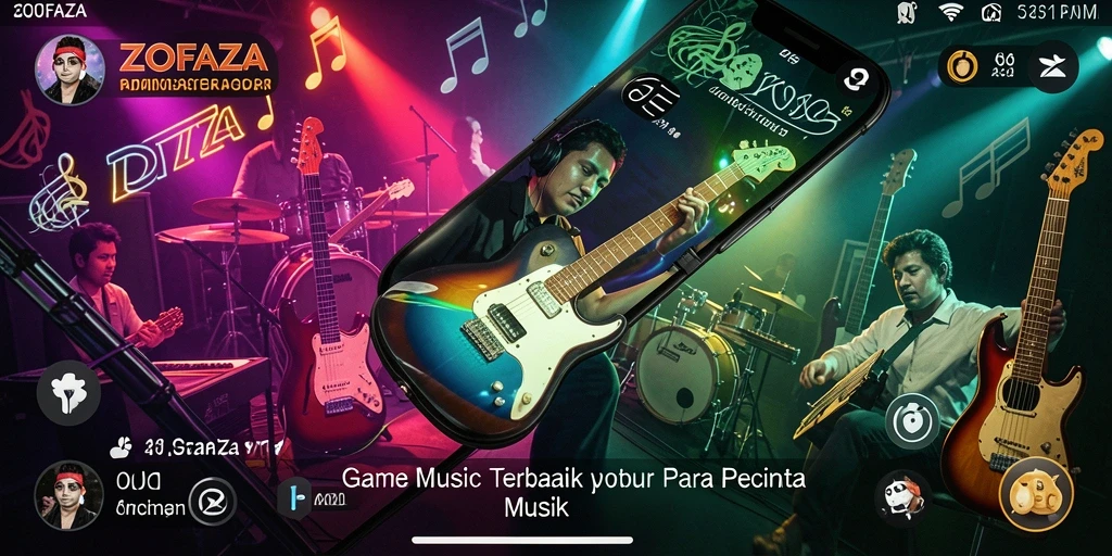 Screenshot gameplay ZOFAZA menampilkan momen seru bermain musik.