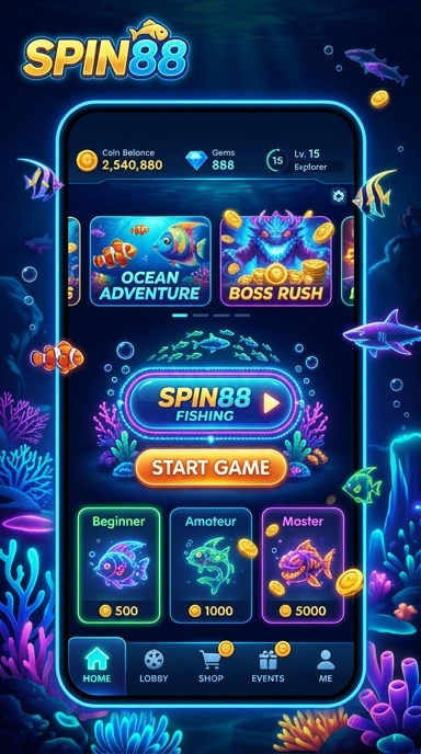 Tampilan antarmuka pengguna di spin88 yang sederhana dan efisien.